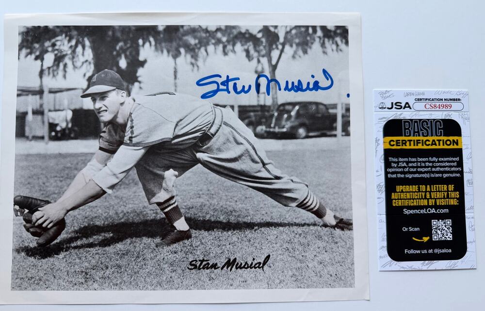 JSA Rookie Stan Musial Autographed Photo Musial Stan the Man St. Louis Cardinals
